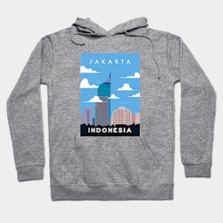 Jakarta, Indonesia. Retro travel poster Hoodie